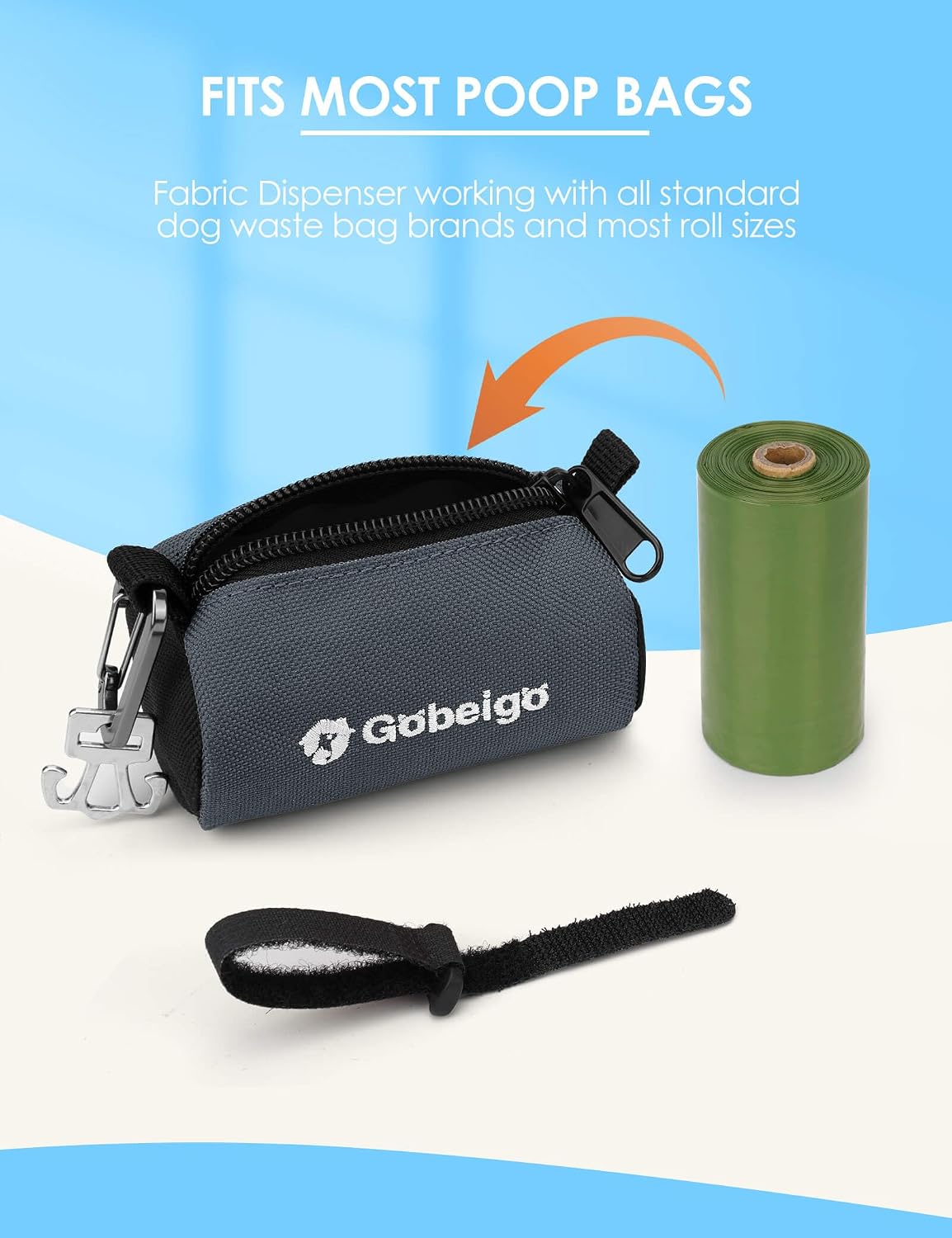 Dog Poop Bag Holder with Used Bag Carrier(Black)