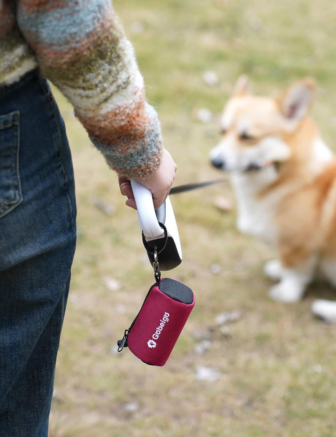 Dog Poop Bag Holder with Used Bag Carrier(Black)