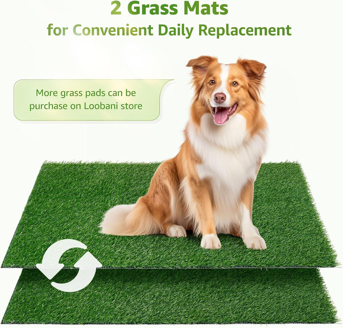 Dog Grass Pad with Tray - 16x20in for Apartment Balcony Use