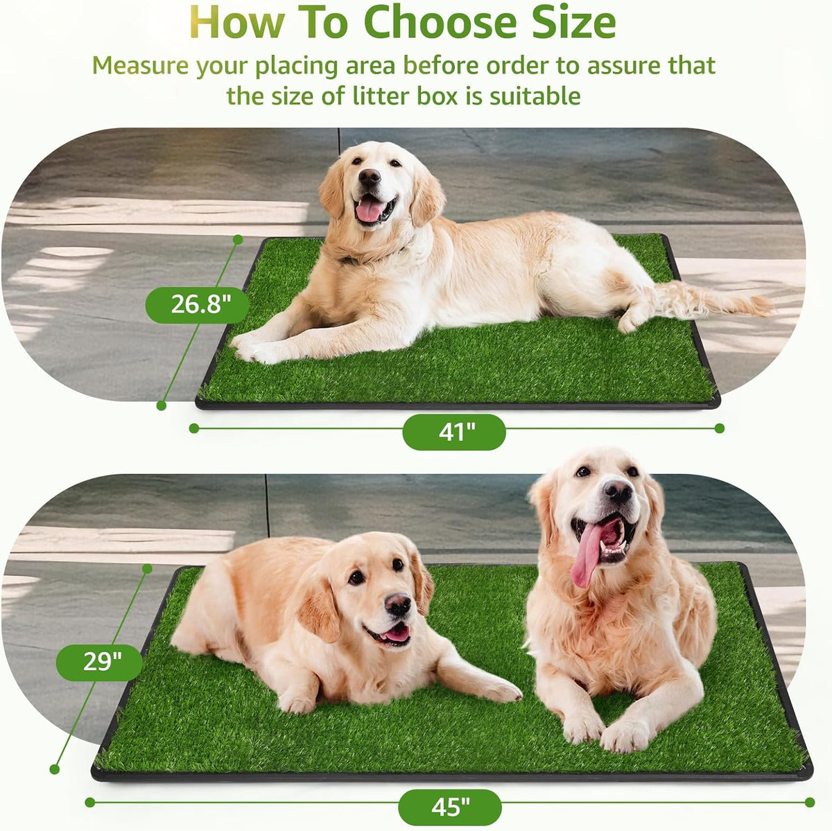 Dog Grass Pad with Tray - 16x20in for Apartment Balcony Use