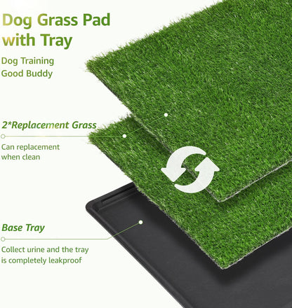Dog Grass Pad with Tray - 16x20in for Apartment Balcony Use