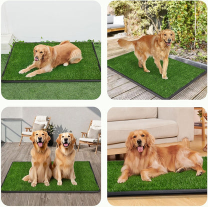 Dog Grass Pad with Tray - 16x20in for Apartment Balcony Use