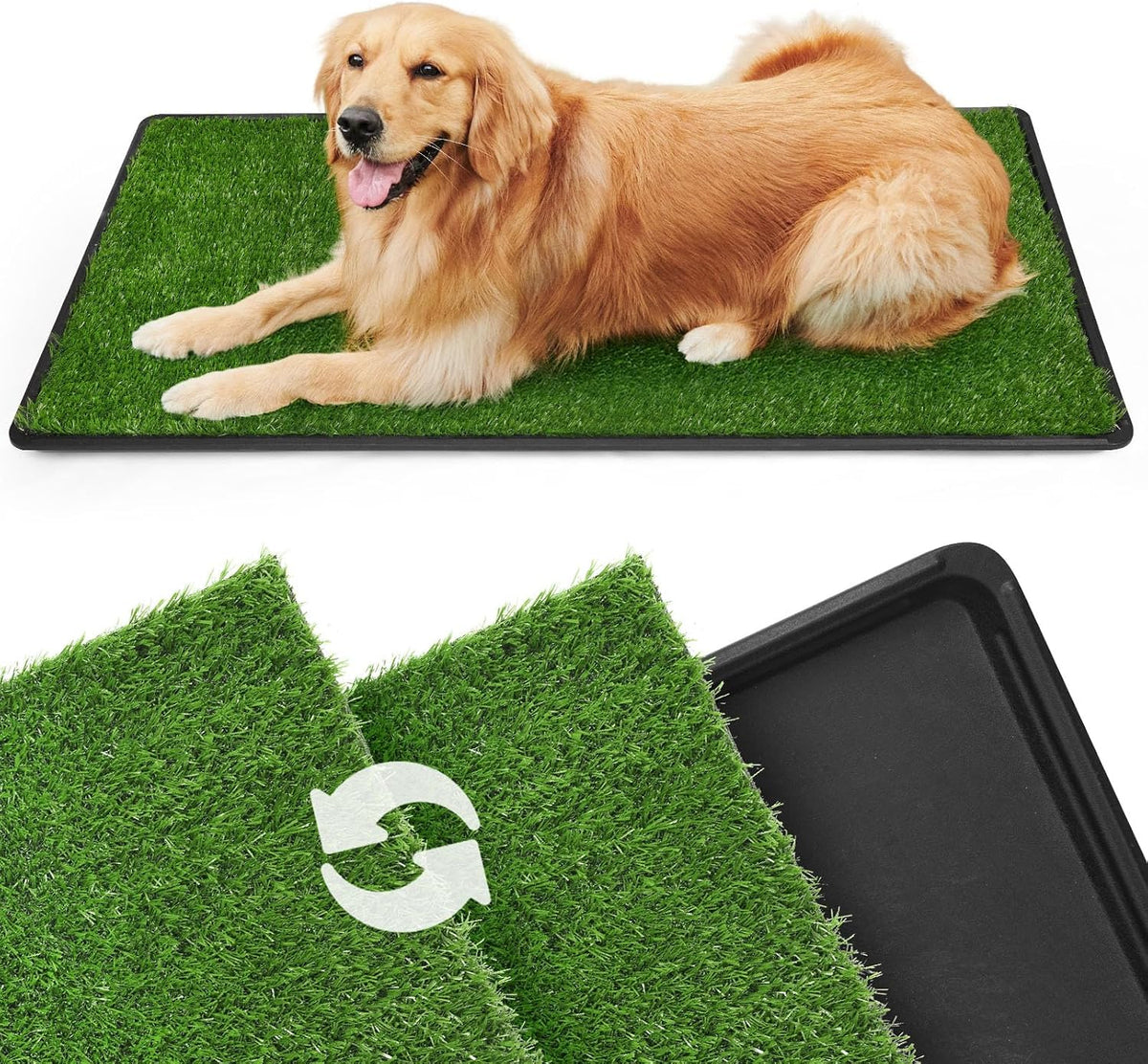 Dog Grass Pad with Tray - 16x20in for Apartment Balcony Use