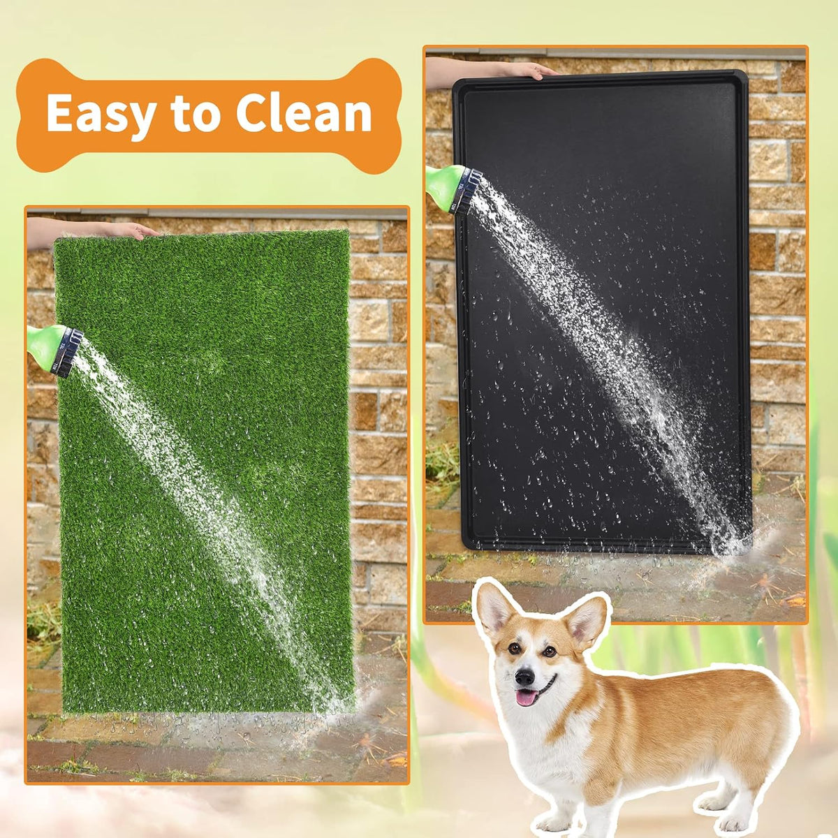Dog Grass Pad with Tray - 16x20in for Apartment Balcony Use