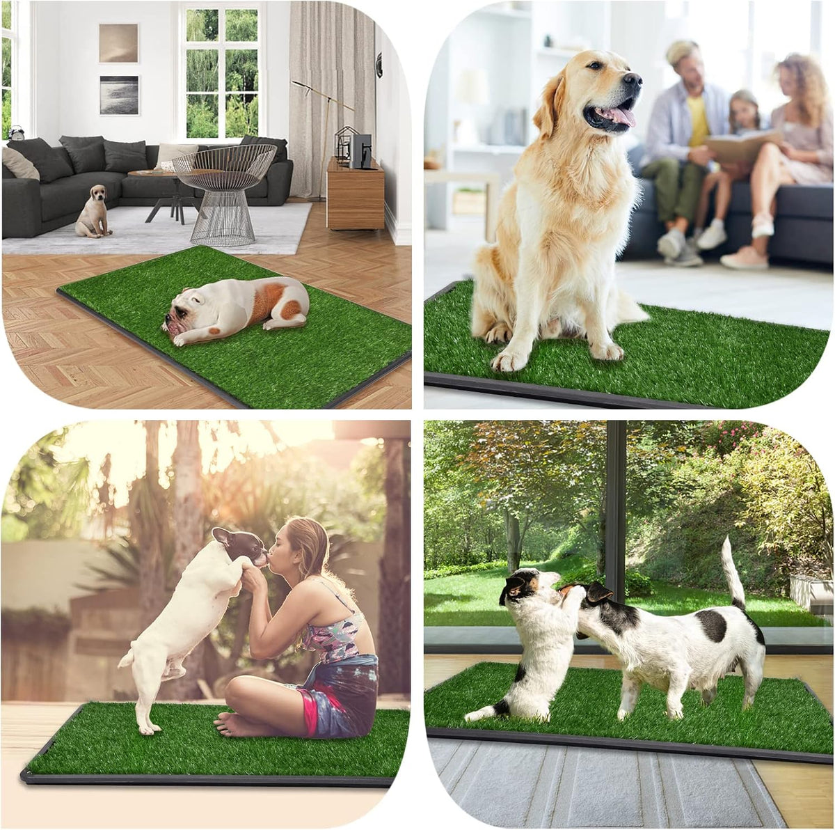 Dog Grass Pad with Tray - 16x20in for Apartment Balcony Use