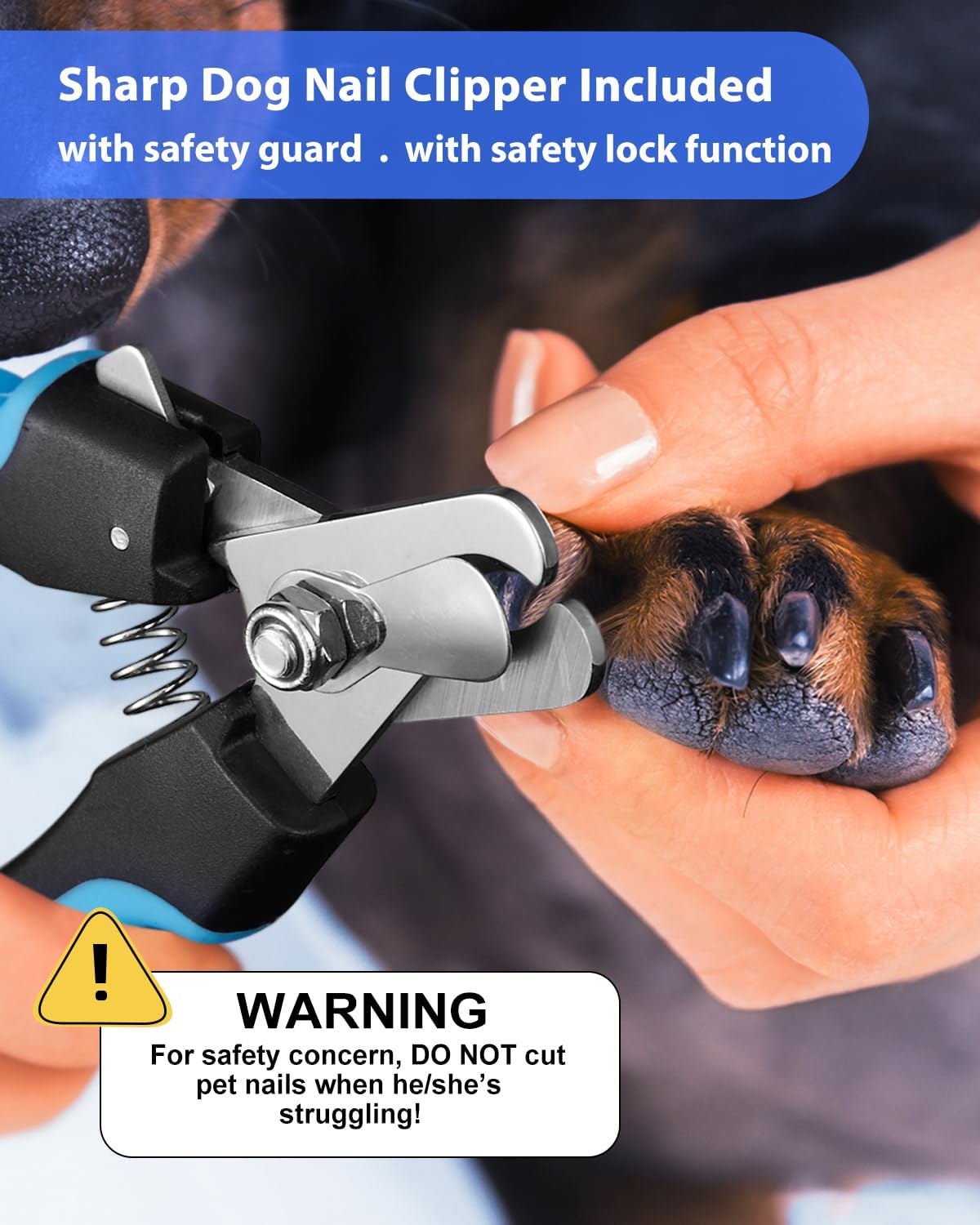 Super Quiet Dog Nail Grinder & Clippers Kit with 2 LED Lights, 3 Speeds Up to 12,000 RPM, Lower Than 30dB Electric Pet Nail Trimmer for Small Medium Large Dogs and Cats