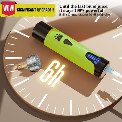 Super Quiet Dog Nail Grinder & Clippers Kit with 2 LED Lights, 3 Speeds Up to 12,000 RPM, Lower Than 30dB Electric Pet Nail Trimmer for Small Medium Large Dogs and Cats