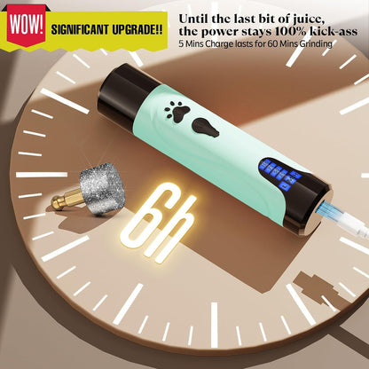 Super Quiet Dog Nail Grinder & Clippers Kit with 2 LED Lights, 3 Speeds Up to 12,000 RPM, Lower Than 30dB Electric Pet Nail Trimmer for Small Medium Large Dogs and Cats