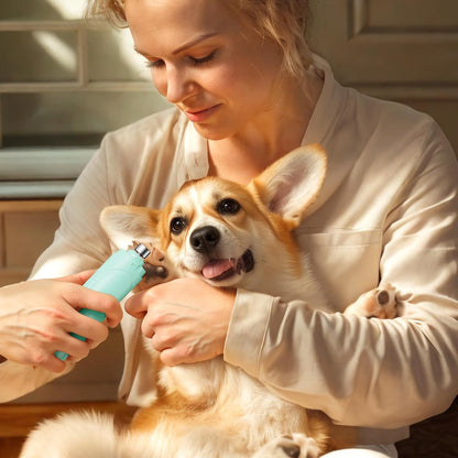 Super Quiet Dog Nail Grinder & Clippers Kit with 2 LED Lights, 3 Speeds Up to 12,000 RPM, Lower Than 30dB Electric Pet Nail Trimmer for Small Medium Large Dogs and Cats