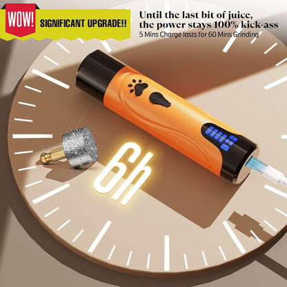 Super Quiet Dog Nail Grinder & Clippers Kit with 2 LED Lights, 3 Speeds Up to 12,000 RPM, Lower Than 30dB Electric Pet Nail Trimmer for Small Medium Large Dogs and Cats