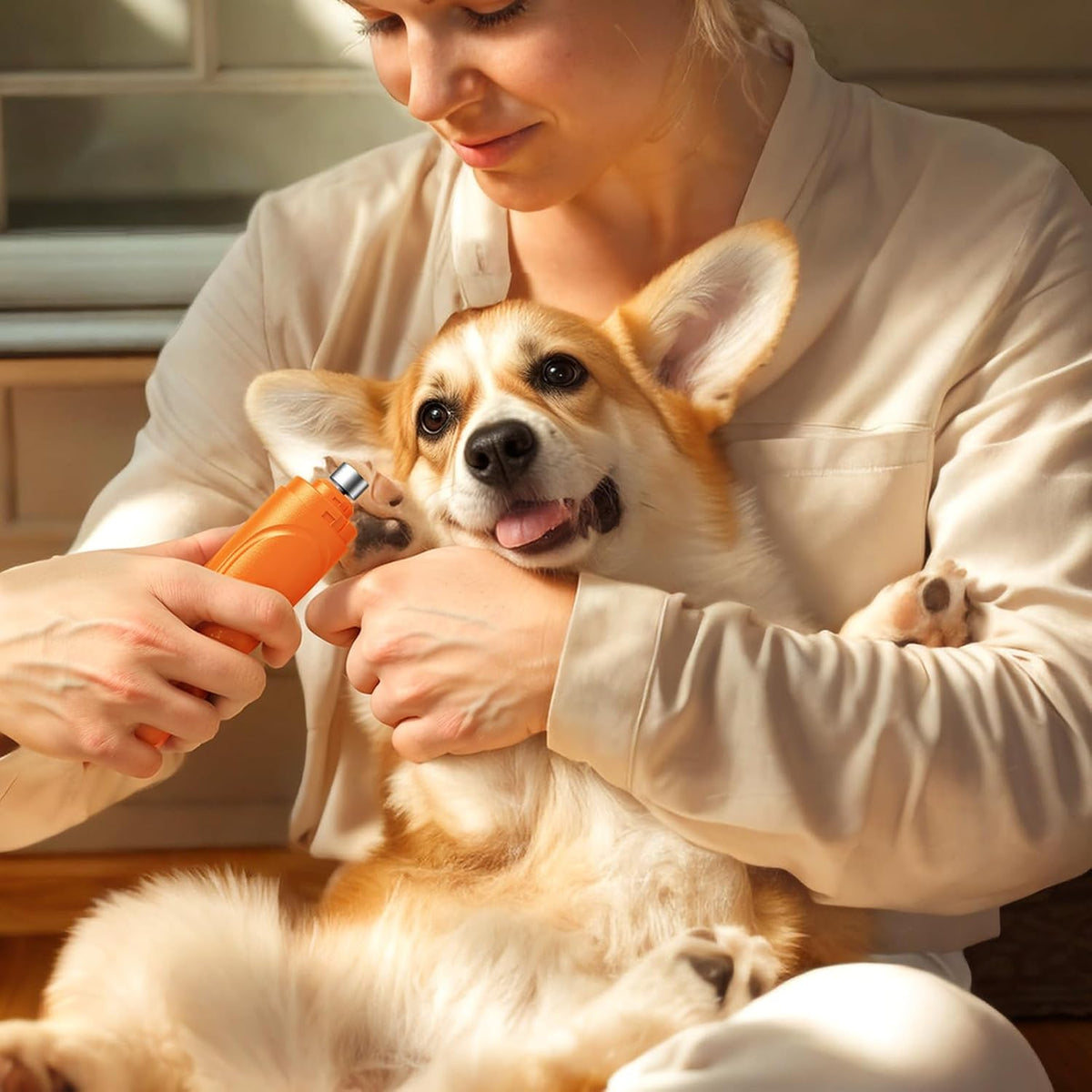 Super Quiet Dog Nail Grinder & Clippers Kit with 2 LED Lights, 3 Speeds Up to 12,000 RPM, Lower Than 30dB Electric Pet Nail Trimmer for Small Medium Large Dogs and Cats