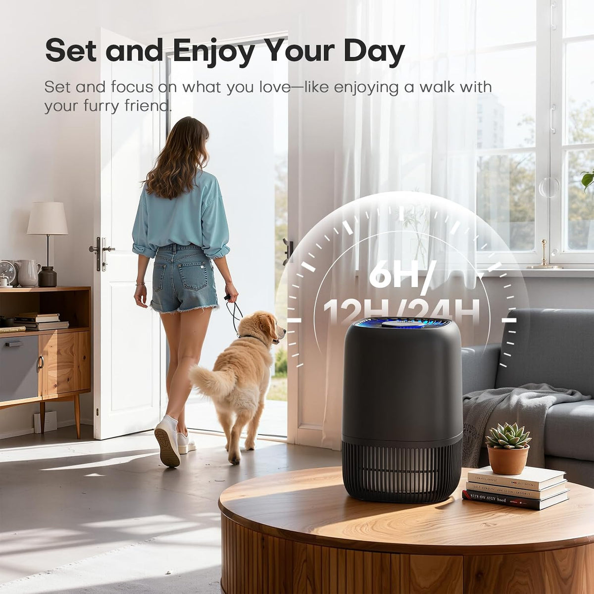 Air Purifiers for Home, High Efficiency Filter Up to 1076 Ft², White