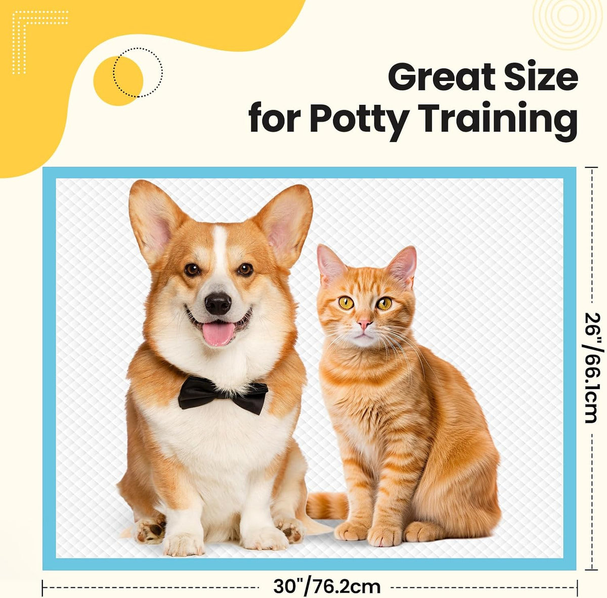 Extra Large Puppy Pads | 30x26 Inch XL Potty Pads for Dogs | Super Absorbent Disposable Dog Pads Heavy Duty | Piddle Pads for Pet Training