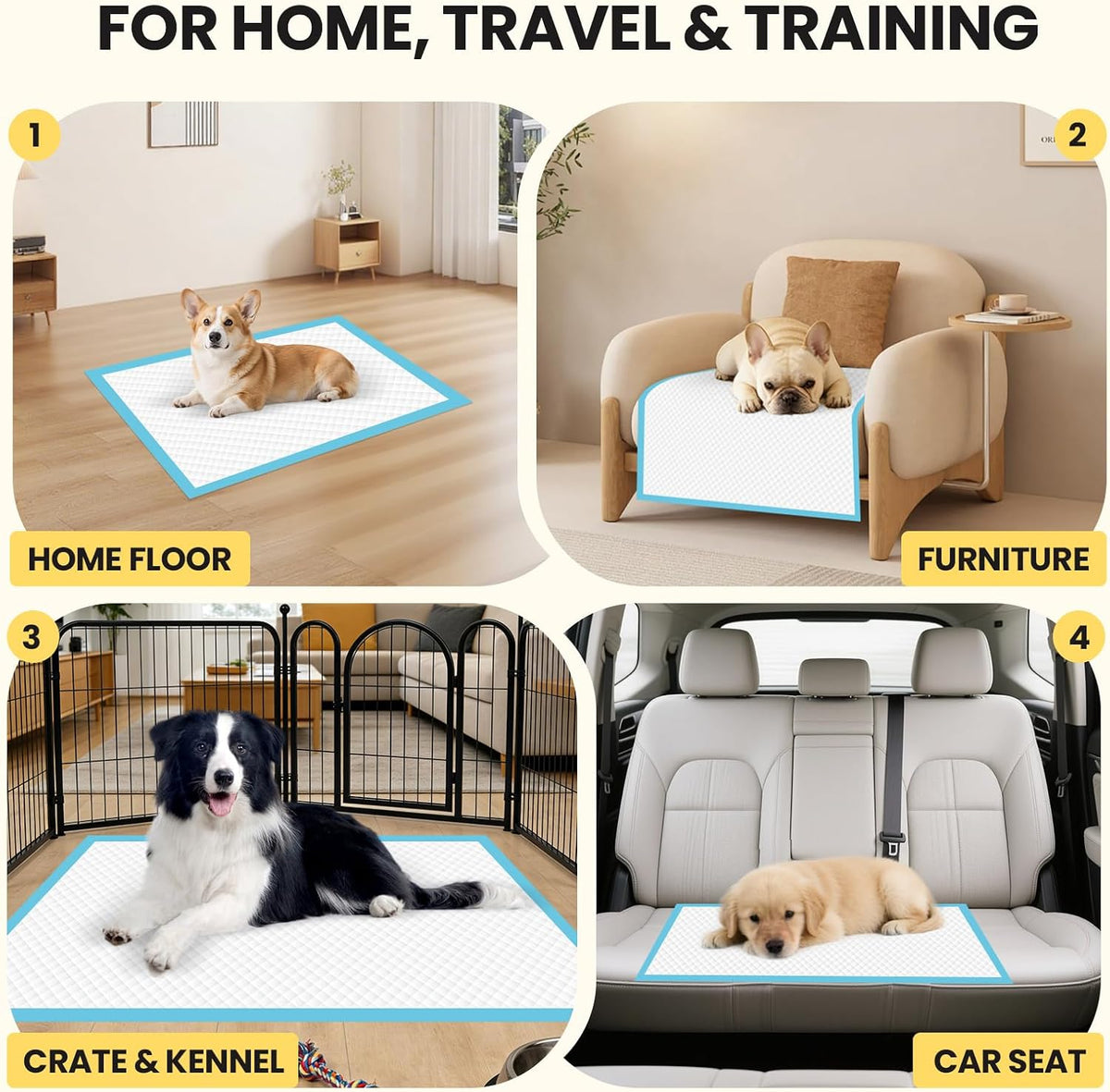 Extra Large Puppy Pads | 30x26 Inch XL Potty Pads for Dogs | Super Absorbent Disposable Dog Pads Heavy Duty | Piddle Pads for Pet Training