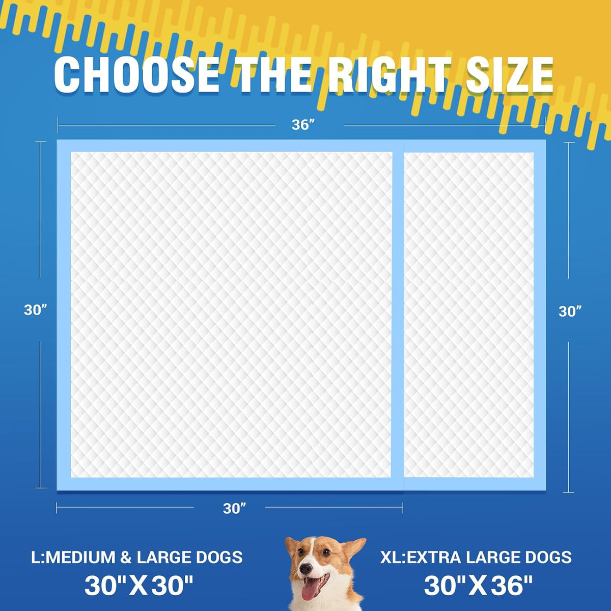 Extra Large Puppy Pads | 30x26 Inch XL Potty Pads for Dogs | Super Absorbent Disposable Dog Pads Heavy Duty | Piddle Pads for Pet Training
