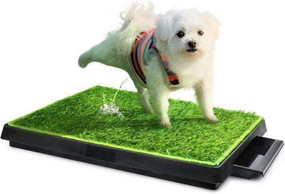 Dog Toilet Indoor Puppy Training Pad, Dog Potty Pet Training Grass Mat, Removable Waste Tray for Easier Clean Up, Artificial Turf, 25"×20"