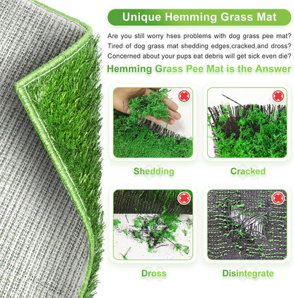 Dog Toilet Indoor Puppy Training Pad, Dog Potty Pet Training Grass Mat, Removable Waste Tray for Easier Clean Up, Artificial Turf, 25"×20"