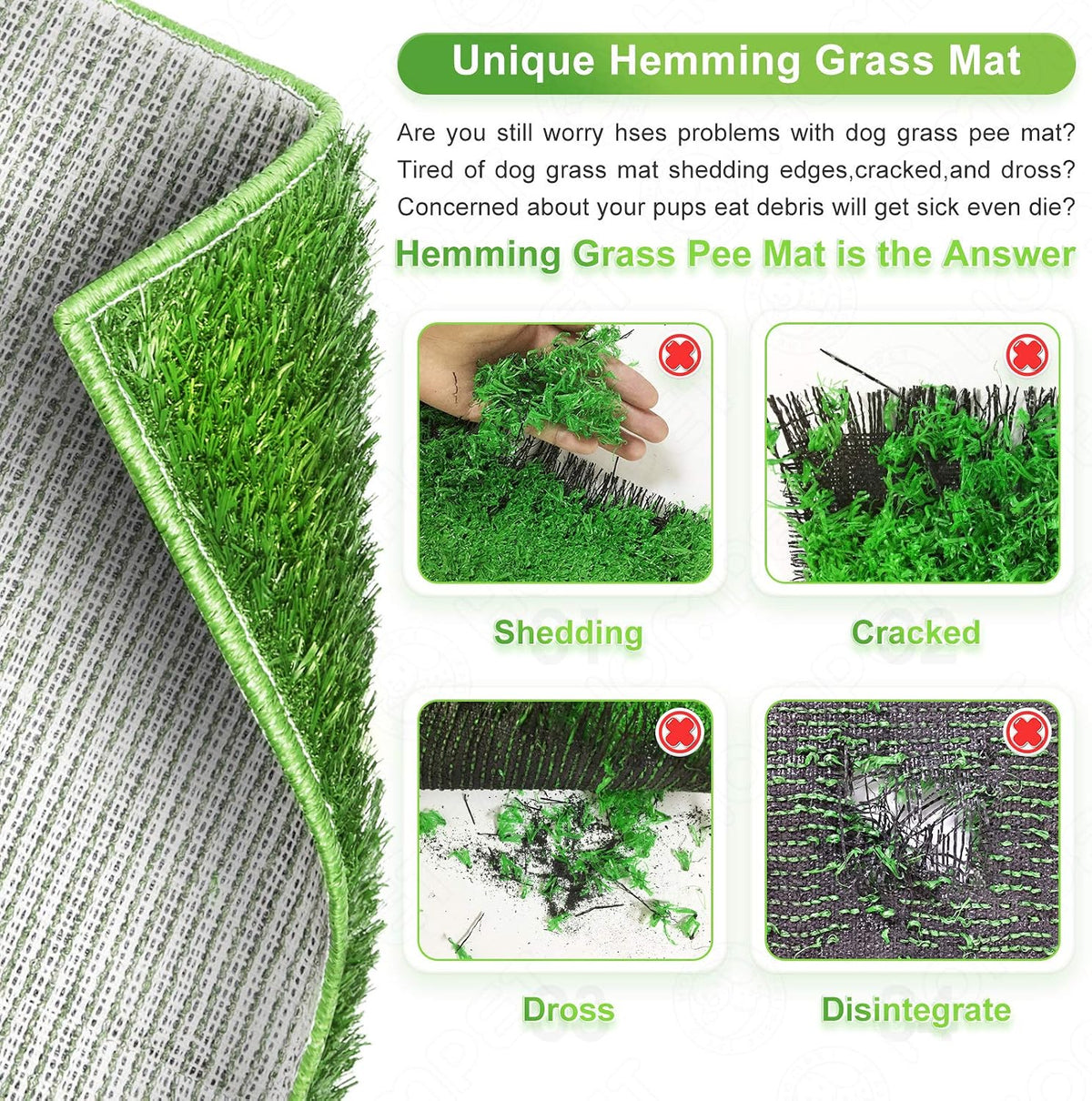 Dog Toilet Indoor Puppy Training Pad, Dog Potty Pet Training Grass Mat, Removable Waste Tray for Easier Clean Up, Artificial Turf, 25"×20"