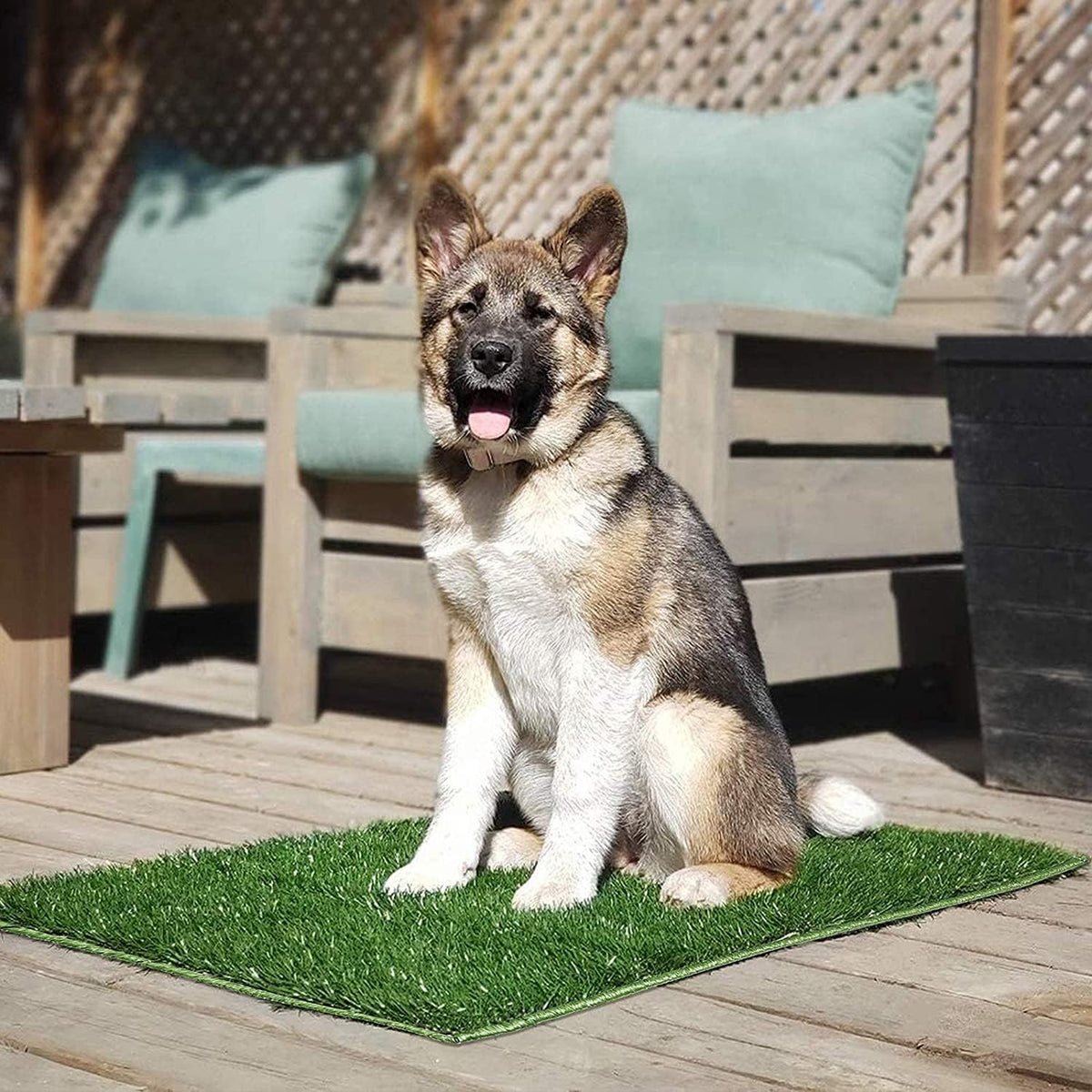 Dog Toilet Indoor Puppy Training Pad, Dog Potty Pet Training Grass Mat, Removable Waste Tray for Easier Clean Up, Artificial Turf, 25"×20"