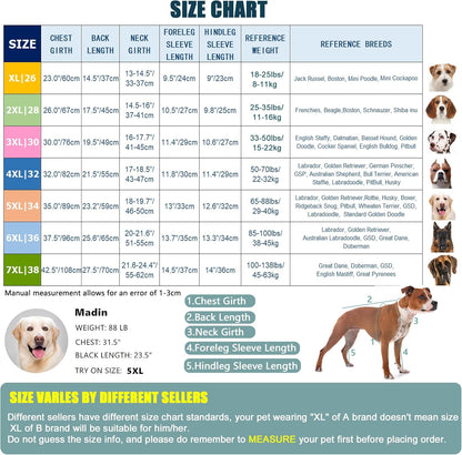 Dog Recovery Suit After Surgery Female Male, Medium Large Dog Neuter Shirt Cone Alternatives Prevent Licking Surgical Onesies (Strawberry, 3XL)