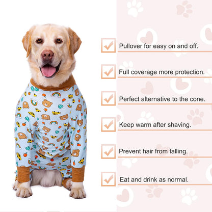 Dog Recovery Suit After Surgery Female Male, Medium Large Dog Neuter Shirt Cone Alternatives Prevent Licking Surgical Onesies (Strawberry, 3XL)