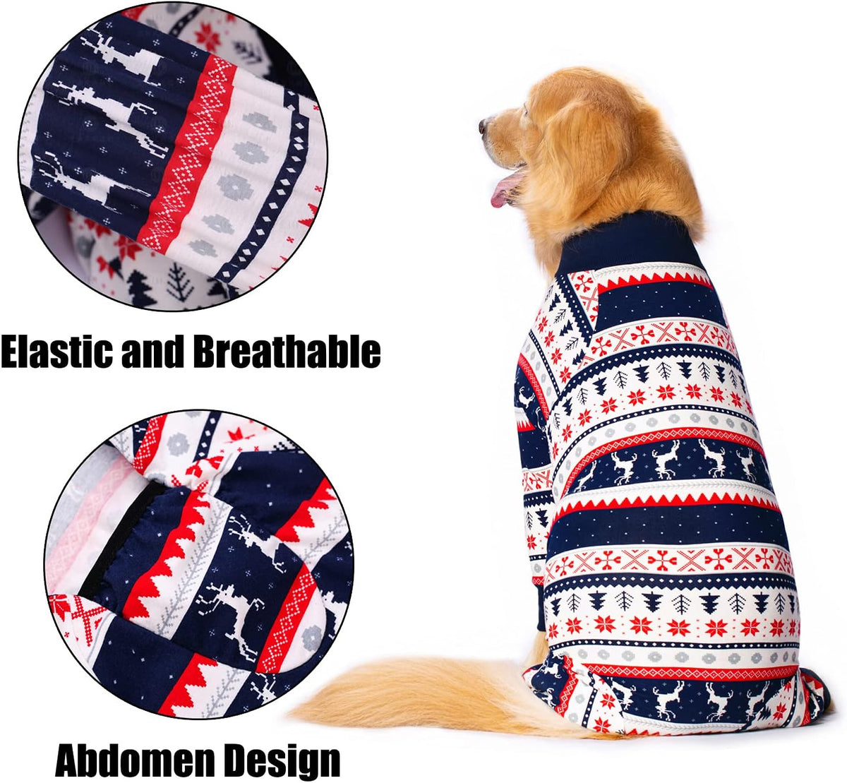 Dog Recovery Suit After Surgery Female Male, Medium Large Dog Neuter Shirt Cone Alternatives Prevent Licking Surgical Onesies (Strawberry, 3XL)