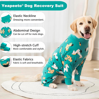 Dog Recovery Suit After Surgery Female Male, Medium Large Dog Neuter Shirt Cone Alternatives Prevent Licking Surgical Onesies (Strawberry, 3XL)