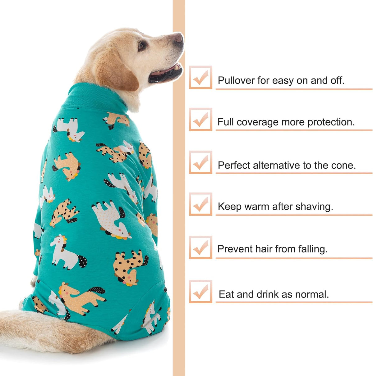 Dog Recovery Suit After Surgery Female Male, Medium Large Dog Neuter Shirt Cone Alternatives Prevent Licking Surgical Onesies (Strawberry, 3XL)