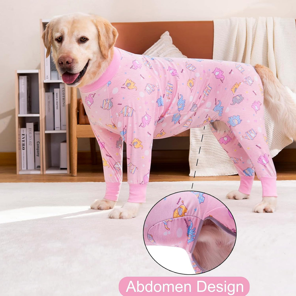 Dog Recovery Suit After Surgery Female Male, Medium Large Dog Neuter Shirt Cone Alternatives Prevent Licking Surgical Onesies (Strawberry, 3XL)
