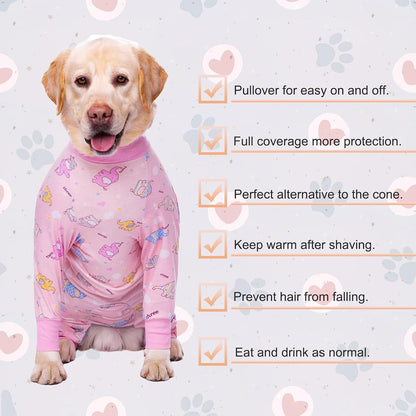 Dog Recovery Suit After Surgery Female Male, Medium Large Dog Neuter Shirt Cone Alternatives Prevent Licking Surgical Onesies (Strawberry, 3XL)