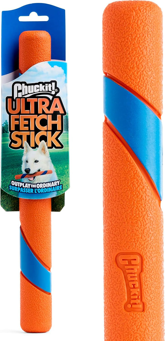 ! Ultra Fetch Stick Interactive Dog Toy, 12in, All Breeds | Crafted from the Same Durable Rubber as the Ultra Ball, This Fetch Stick Offers Bright Visibility for Outdoor Fetch Games