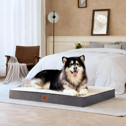 Orthopedic Dog Bed Large with Removable Washable Cover, 41IN Grey | Egg Crate Foam Support, Durable Oxford fabric, Non-Slip Bottom, Machine Washable, Soft Waterproof Plush Pet Bed Mat For Crate