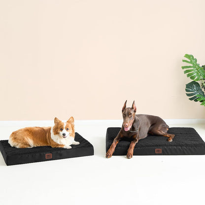 Orthopedic Dog Bed Large with Removable Washable Cover, 41IN Grey | Egg Crate Foam Support, Durable Oxford fabric, Non-Slip Bottom, Machine Washable, Soft Waterproof Plush Pet Bed Mat For Crate