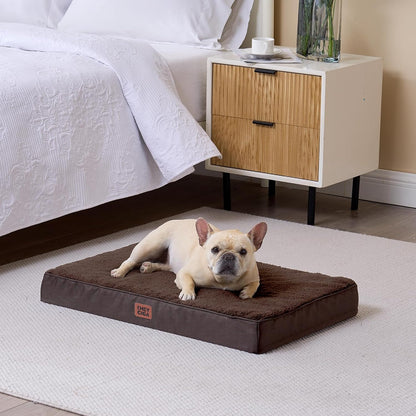 Orthopedic Dog Bed Large with Removable Washable Cover, 41IN Grey | Egg Crate Foam Support, Durable Oxford fabric, Non-Slip Bottom, Machine Washable, Soft Waterproof Plush Pet Bed Mat For Crate