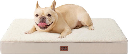 Orthopedic Dog Bed Large with Removable Washable Cover, 41IN Grey | Egg Crate Foam Support, Durable Oxford fabric, Non-Slip Bottom, Machine Washable, Soft Waterproof Plush Pet Bed Mat For Crate