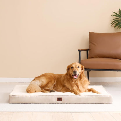 Orthopedic Dog Bed Large with Removable Washable Cover, 41IN Grey | Egg Crate Foam Support, Durable Oxford fabric, Non-Slip Bottom, Machine Washable, Soft Waterproof Plush Pet Bed Mat For Crate