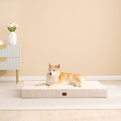 Orthopedic Dog Bed Large with Removable Washable Cover, 41IN Grey | Egg Crate Foam Support, Durable Oxford fabric, Non-Slip Bottom, Machine Washable, Soft Waterproof Plush Pet Bed Mat For Crate