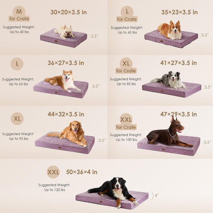 Orthopedic Dog Bed Large with Removable Washable Cover, 41IN Grey | Egg Crate Foam Support, Durable Oxford fabric, Non-Slip Bottom, Machine Washable, Soft Waterproof Plush Pet Bed Mat For Crate