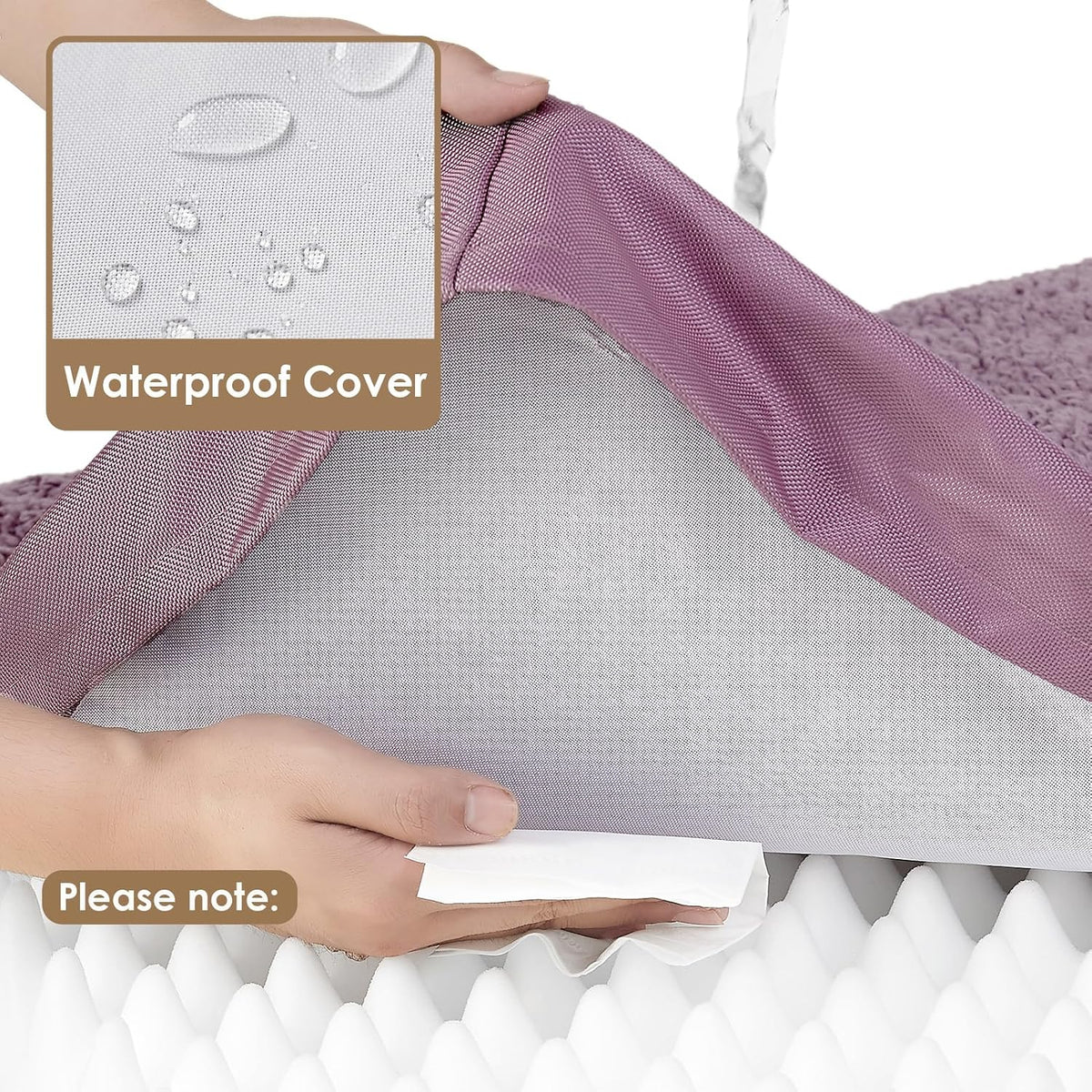 Orthopedic Dog Bed Large with Removable Washable Cover, 41IN Grey | Egg Crate Foam Support, Durable Oxford fabric, Non-Slip Bottom, Machine Washable, Soft Waterproof Plush Pet Bed Mat For Crate