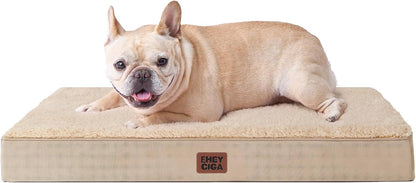 Orthopedic Dog Bed Large with Removable Washable Cover, 41IN Grey | Egg Crate Foam Support, Durable Oxford fabric, Non-Slip Bottom, Machine Washable, Soft Waterproof Plush Pet Bed Mat For Crate