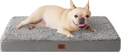 Orthopedic Dog Bed Large with Removable Washable Cover, 41IN Grey | Egg Crate Foam Support, Durable Oxford fabric, Non-Slip Bottom, Machine Washable, Soft Waterproof Plush Pet Bed Mat For Crate