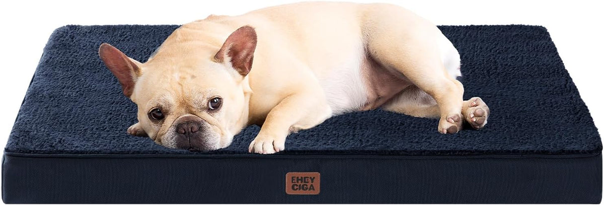Orthopedic Dog Bed Large with Removable Washable Cover, 41IN Grey | Egg Crate Foam Support, Durable Oxford fabric, Non-Slip Bottom, Machine Washable, Soft Waterproof Plush Pet Bed Mat For Crate
