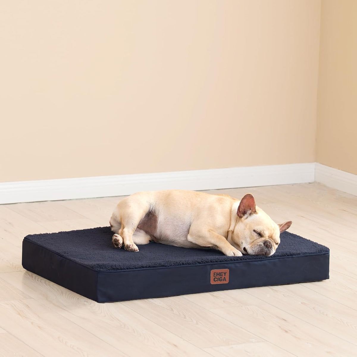 Orthopedic Dog Bed Large with Removable Washable Cover, 41IN Grey | Egg Crate Foam Support, Durable Oxford fabric, Non-Slip Bottom, Machine Washable, Soft Waterproof Plush Pet Bed Mat For Crate
