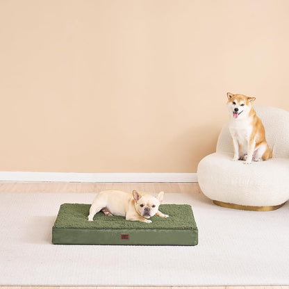 Orthopedic Dog Bed Large with Removable Washable Cover, 41IN Grey | Egg Crate Foam Support, Durable Oxford fabric, Non-Slip Bottom, Machine Washable, Soft Waterproof Plush Pet Bed Mat For Crate
