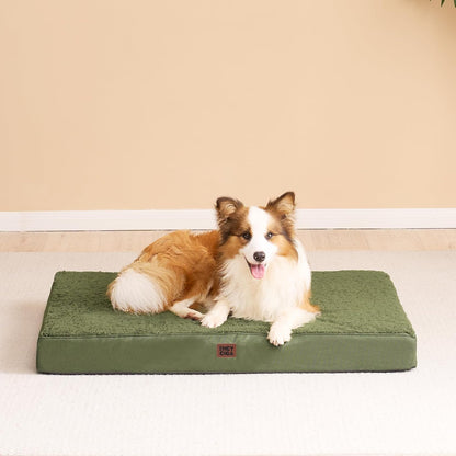 Orthopedic Dog Bed Large with Removable Washable Cover, 41IN Grey | Egg Crate Foam Support, Durable Oxford fabric, Non-Slip Bottom, Machine Washable, Soft Waterproof Plush Pet Bed Mat For Crate