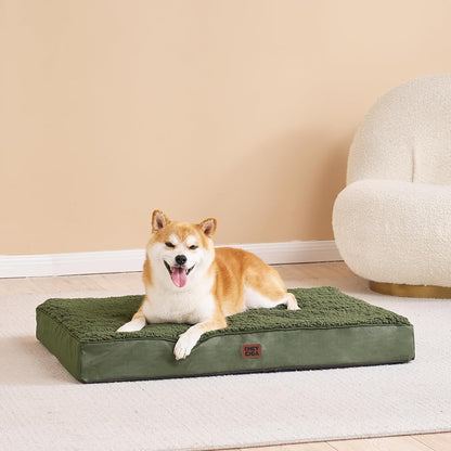Orthopedic Dog Bed Large with Removable Washable Cover, 41IN Grey | Egg Crate Foam Support, Durable Oxford fabric, Non-Slip Bottom, Machine Washable, Soft Waterproof Plush Pet Bed Mat For Crate