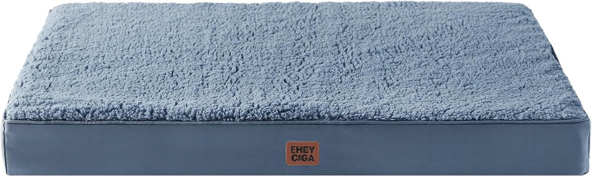 Orthopedic Dog Bed Large with Removable Washable Cover, 41IN Grey | Egg Crate Foam Support, Durable Oxford fabric, Non-Slip Bottom, Machine Washable, Soft Waterproof Plush Pet Bed Mat For Crate