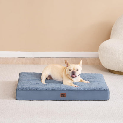Orthopedic Dog Bed Large with Removable Washable Cover, 41IN Grey | Egg Crate Foam Support, Durable Oxford fabric, Non-Slip Bottom, Machine Washable, Soft Waterproof Plush Pet Bed Mat For Crate