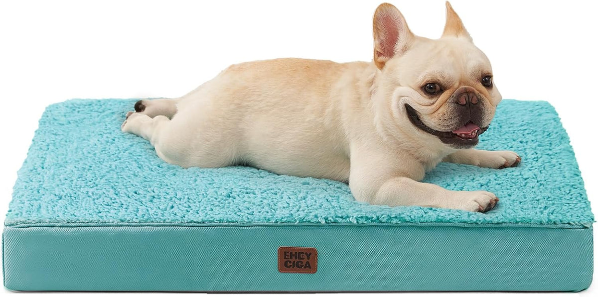 Orthopedic Dog Bed Large with Removable Washable Cover, 41IN Grey | Egg Crate Foam Support, Durable Oxford fabric, Non-Slip Bottom, Machine Washable, Soft Waterproof Plush Pet Bed Mat For Crate
