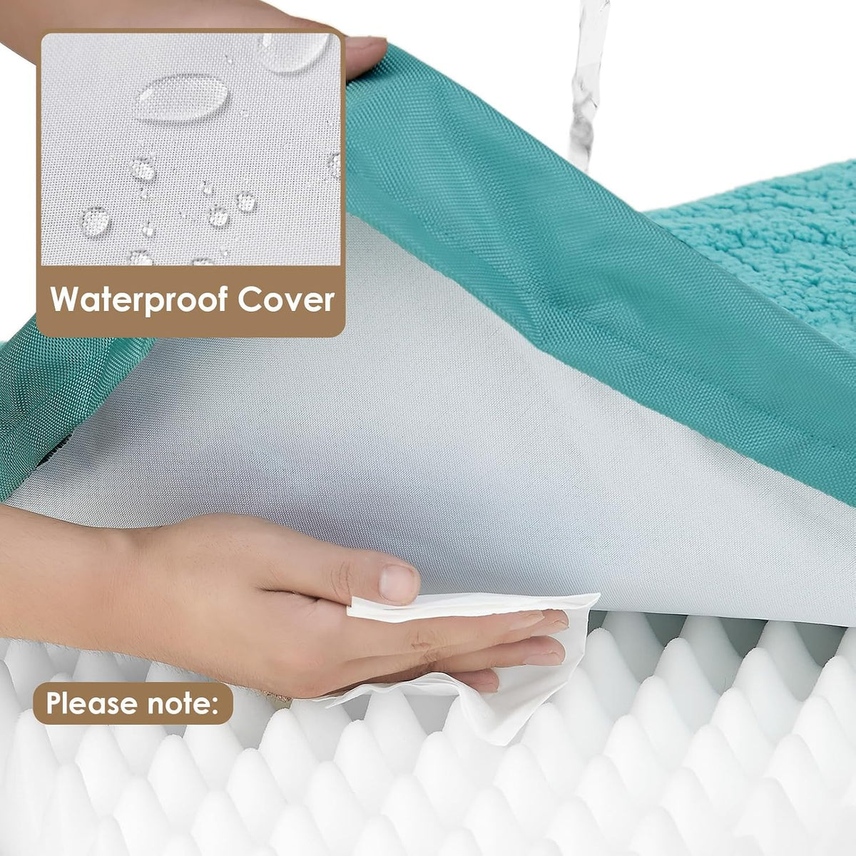Orthopedic Dog Bed Large with Removable Washable Cover, 41IN Grey | Egg Crate Foam Support, Durable Oxford fabric, Non-Slip Bottom, Machine Washable, Soft Waterproof Plush Pet Bed Mat For Crate